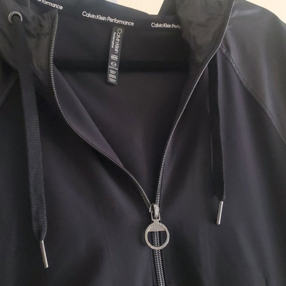 Calvin Klein Black Zip Hoodie Jacket Size S - Picture 2 of 5